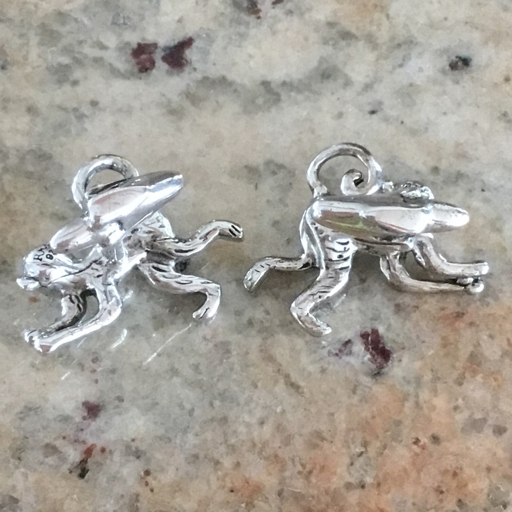 Vintage RRC Rotenier Swing Sterling Silver Playful Monkey Handcrafted Cufflinks - Picture 6 of 8